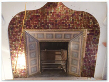 Mosaic fireplace